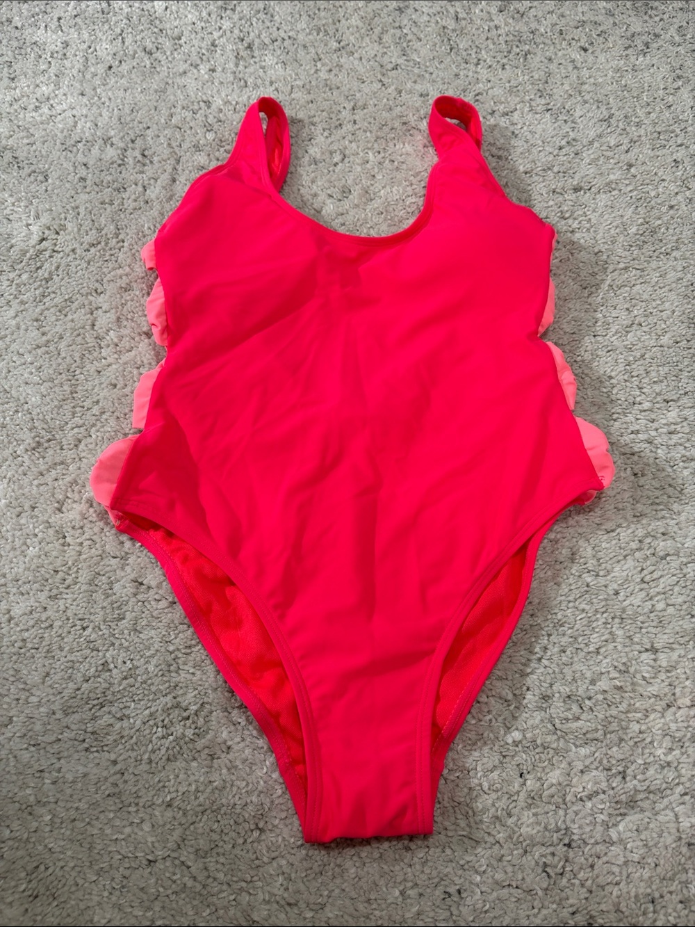 Women’s Bright Pink One-Piece Swim Suit with Cut Out Bow Sides Size L NWT